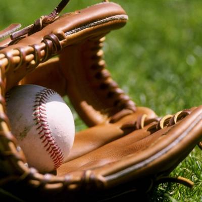 Baseball in glove