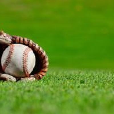Baseball in glove