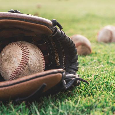Baseball in glove